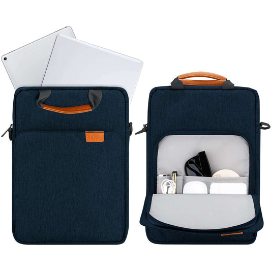 E-Tree 13 inch Blue Laptop Sleeve with Shoulder Strap and Handle