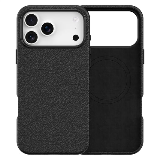 Vegan Leather Cover for iPhone 17 Pro Max Black