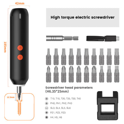 24-in-1 High-Torque Electric Screwdriver Set Suitable For Repairing Home Appliances With Lighted Lithium Battery Home Improvement Tools