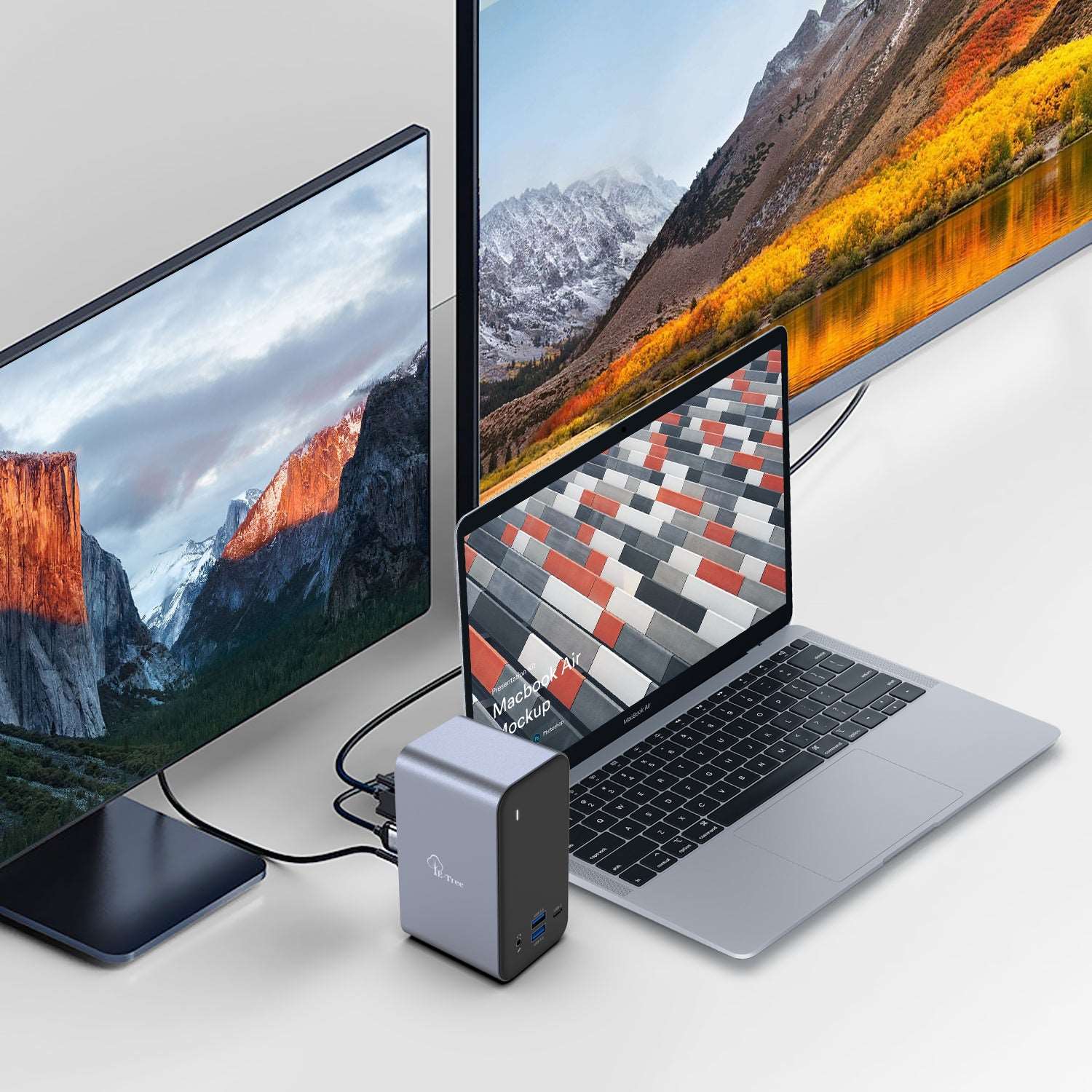 E-Tree 13 in 2 Dual Moniter USB-C Docking Station for MacOS