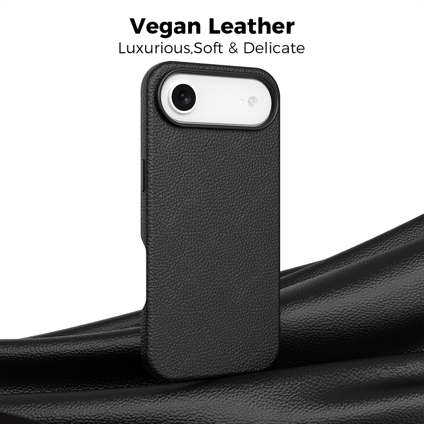 Vegan Leather Cover for iPhone 17 Air Black