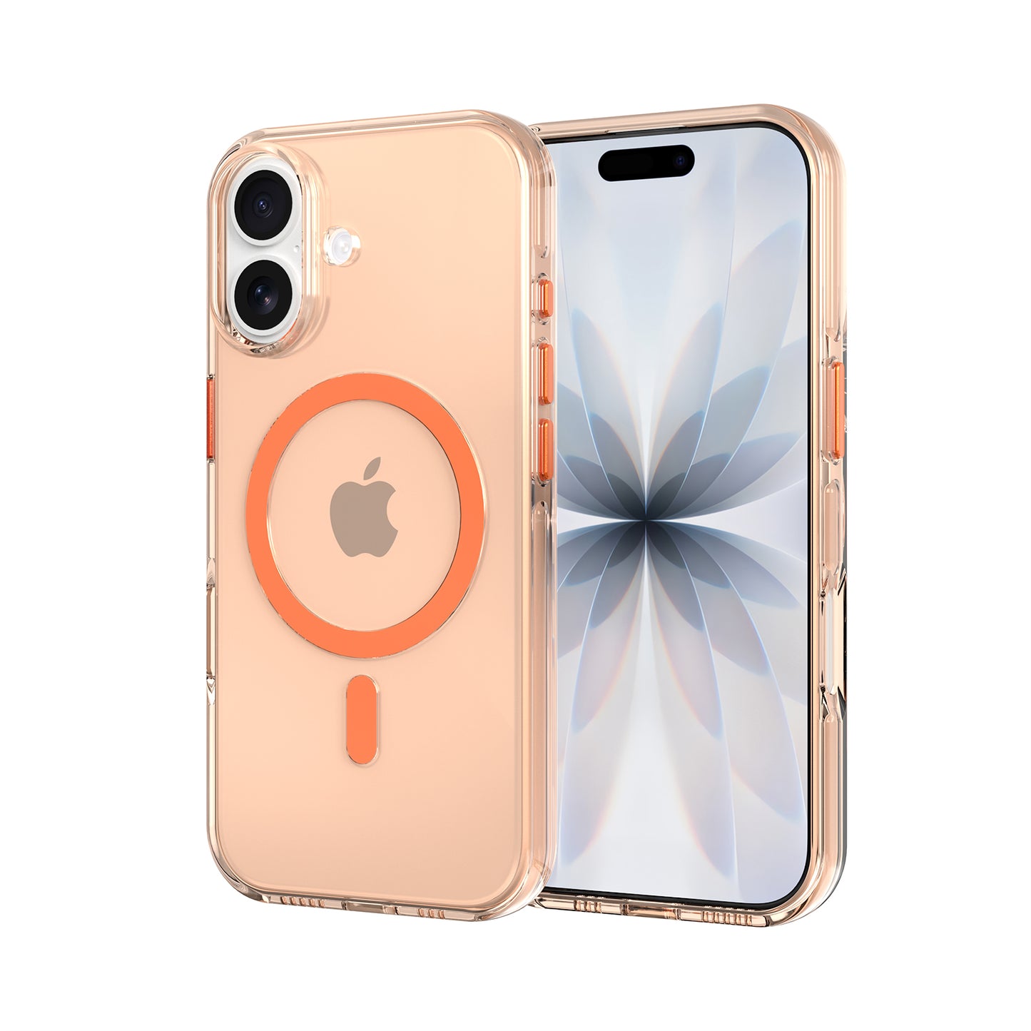 High Quality Clear Cover With Magnets for iPhone 17 Orange