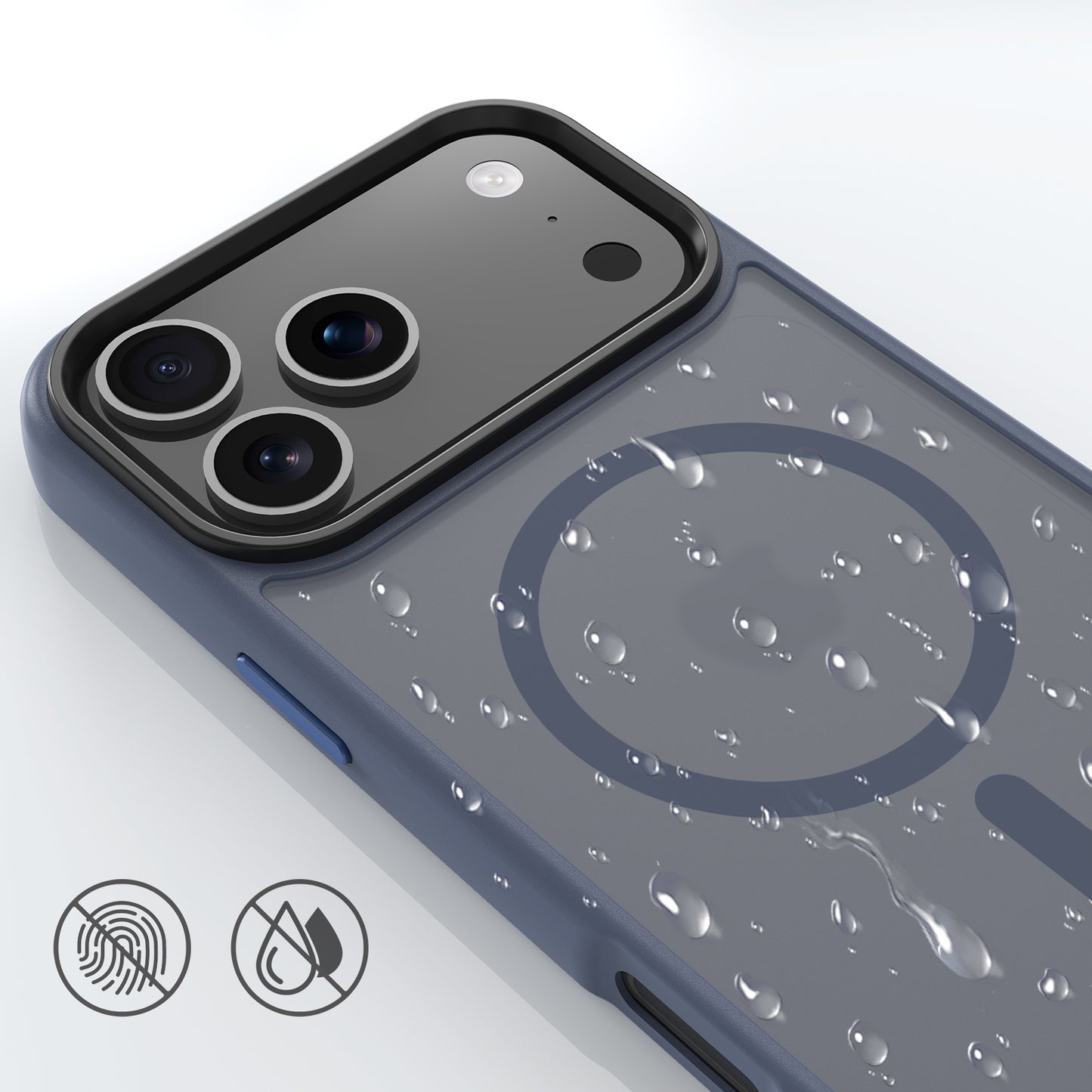 High Quality Phone Cover with Grip Pattern Smoothly Touching Case for iPhone 17 Pro Max  Blue
