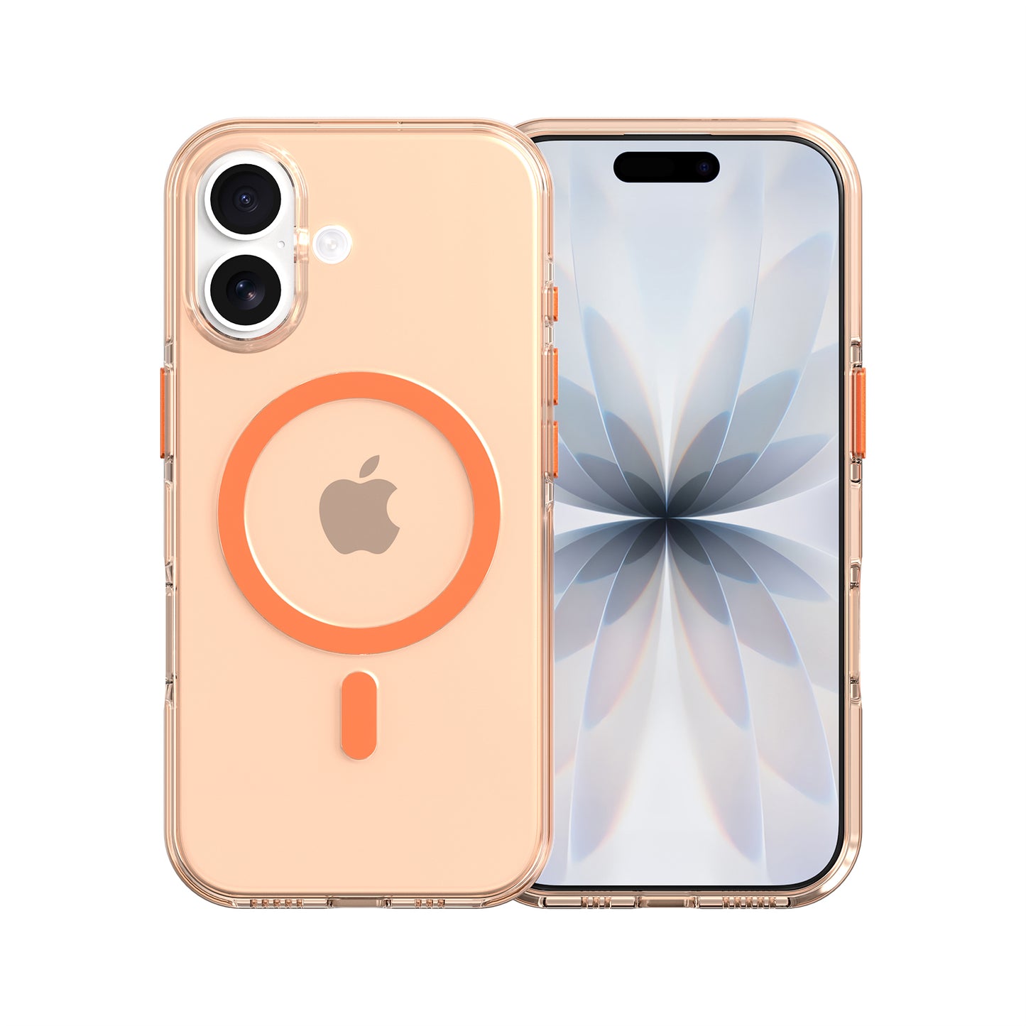High Quality Clear Cover With Magnets for iPhone 17 Orange