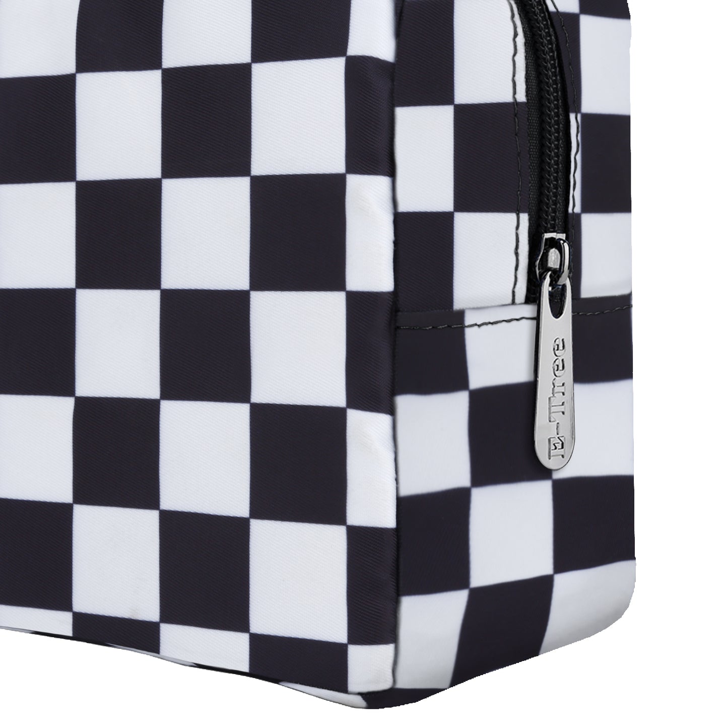 E-Tree 10 inches Canvas Zippered Checkered Cosmetic Travel Bag