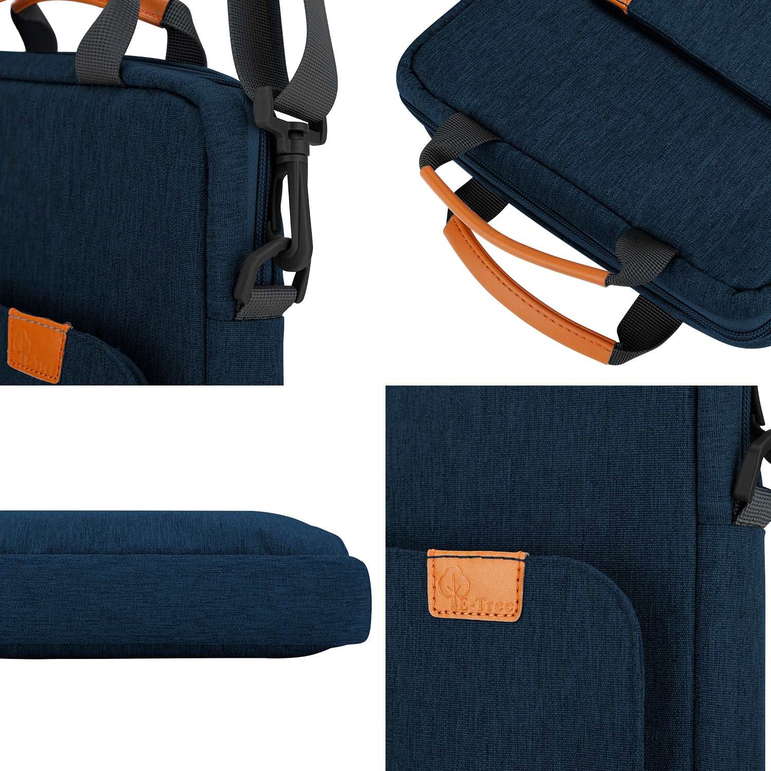 E-Tree 13 inch Blue Laptop Sleeve with Shoulder Strap and Handle