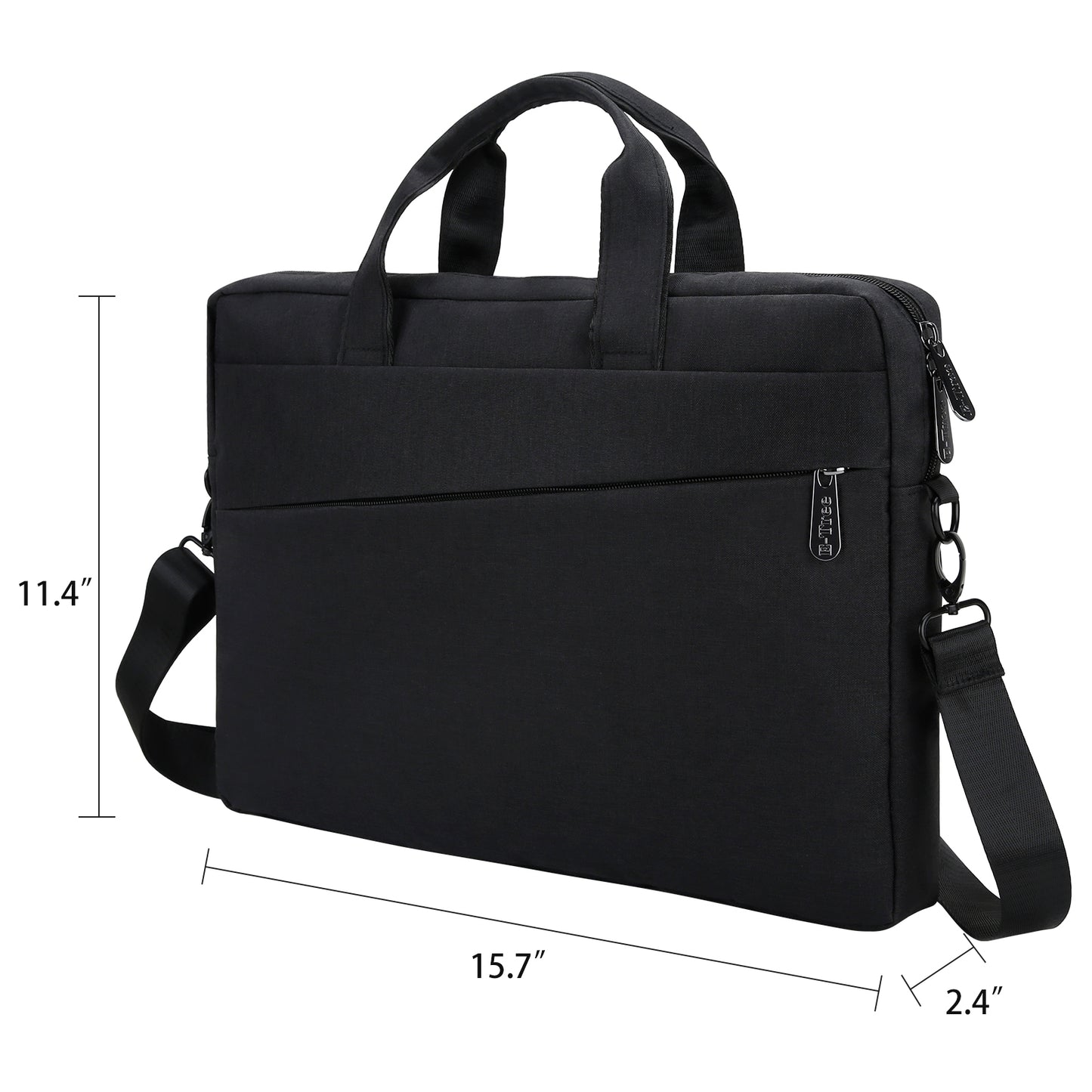 E-Tree Black 15.6 Inch Waterproof Laptop Bag Slim Briefcase Messenger Bag