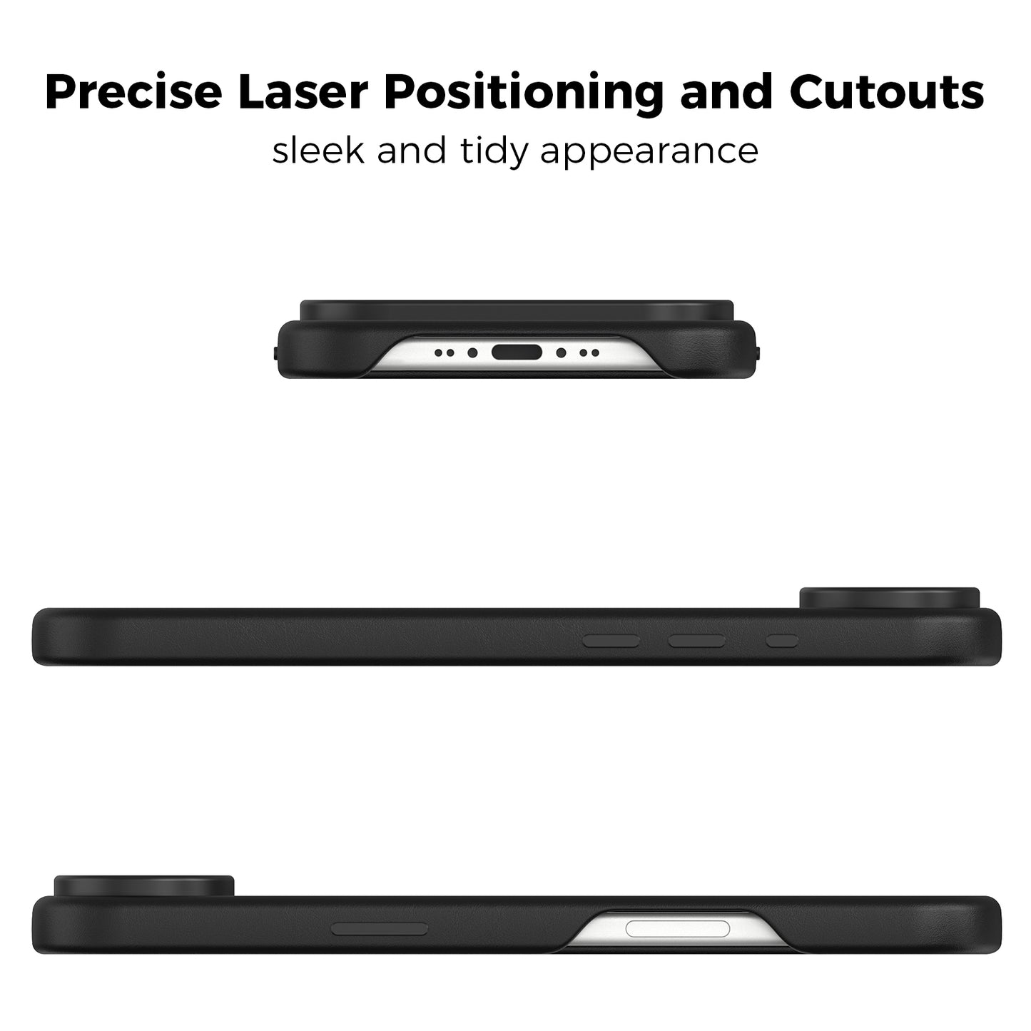 Plain PU Leather with Magsafe Phone Cover for iPhone 17 Air Black