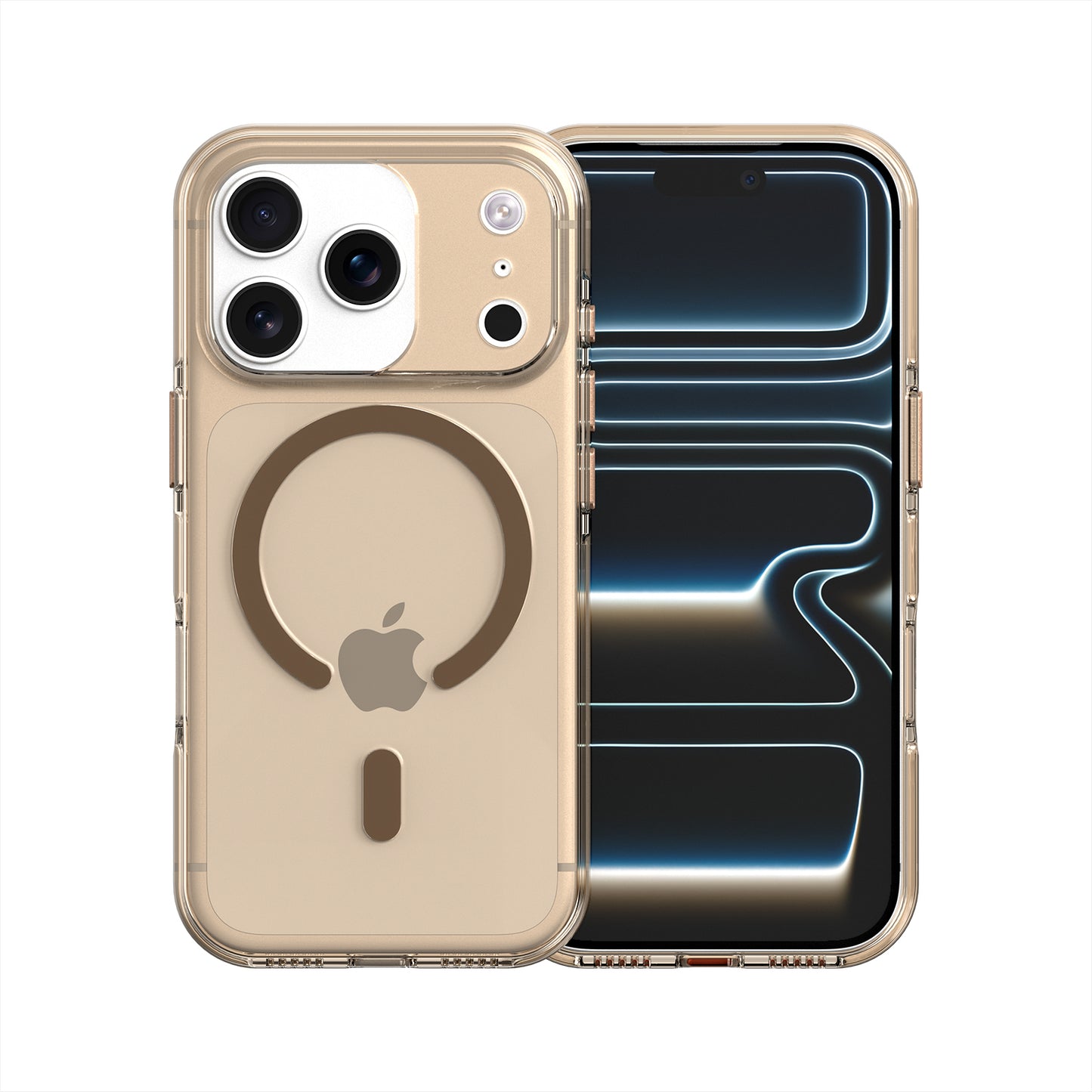 High Quality Clear Cover With Magnets for iPhone 17 Pro Max Yellow