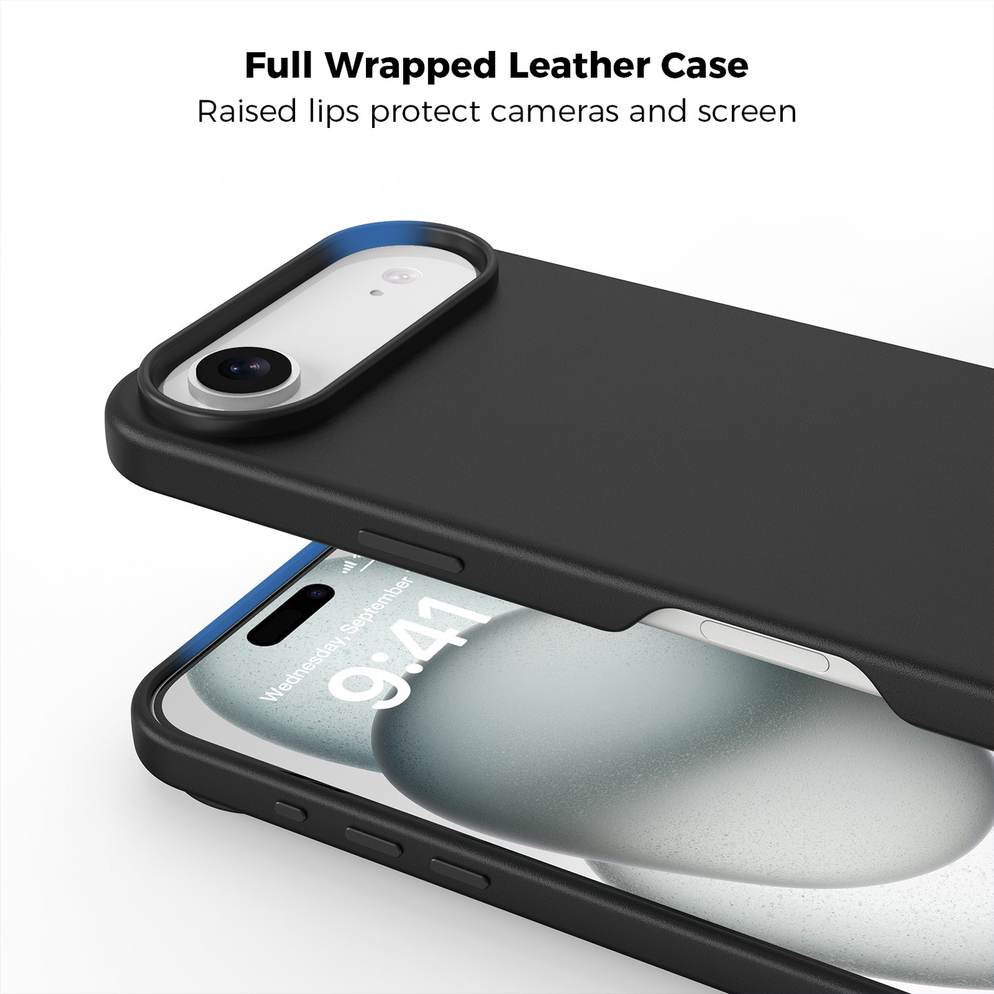 Plain PU Leather with Magsafe Phone Cover for iPhone 17 Air Grey