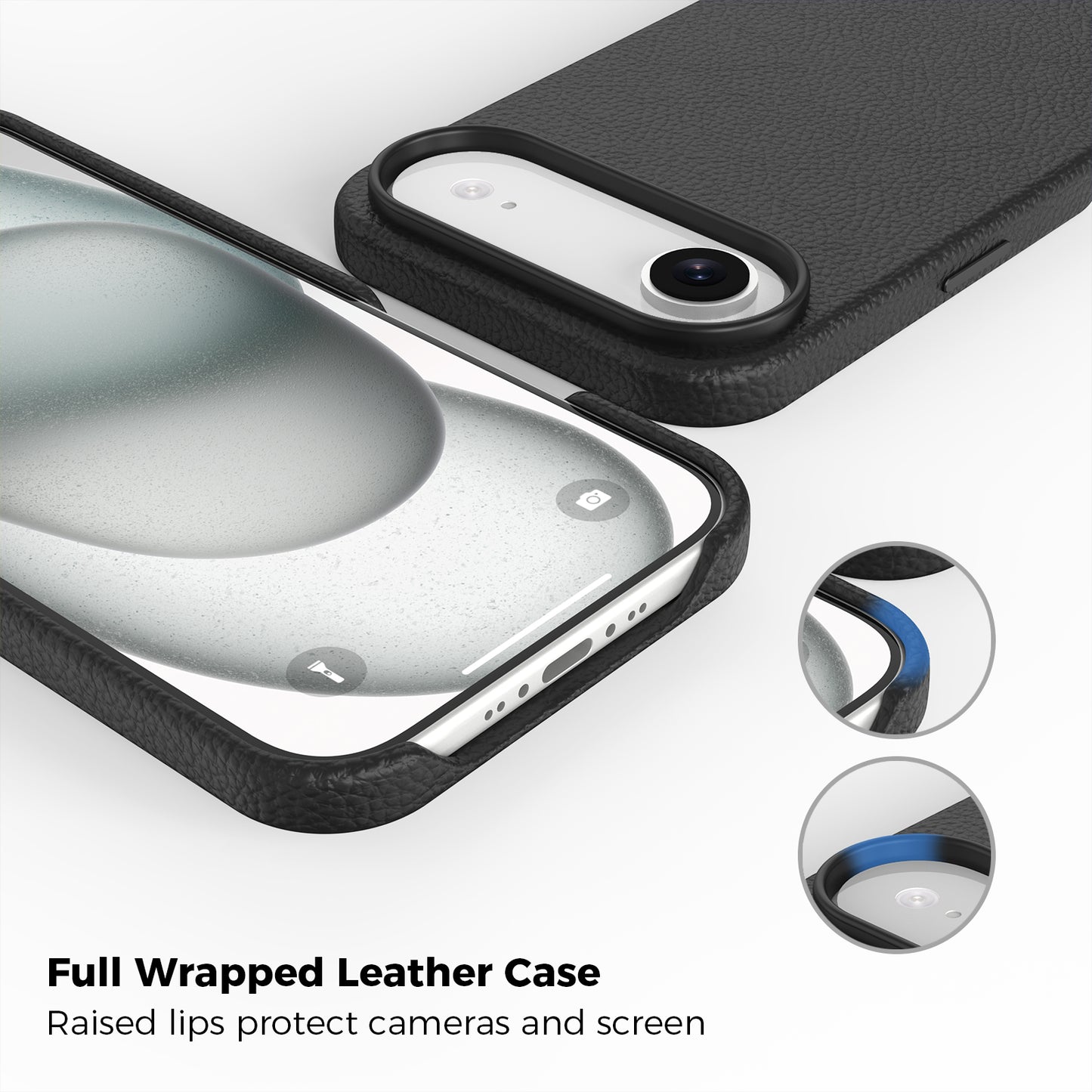 Vegan Leather Cover for iPhone 17 Air Black