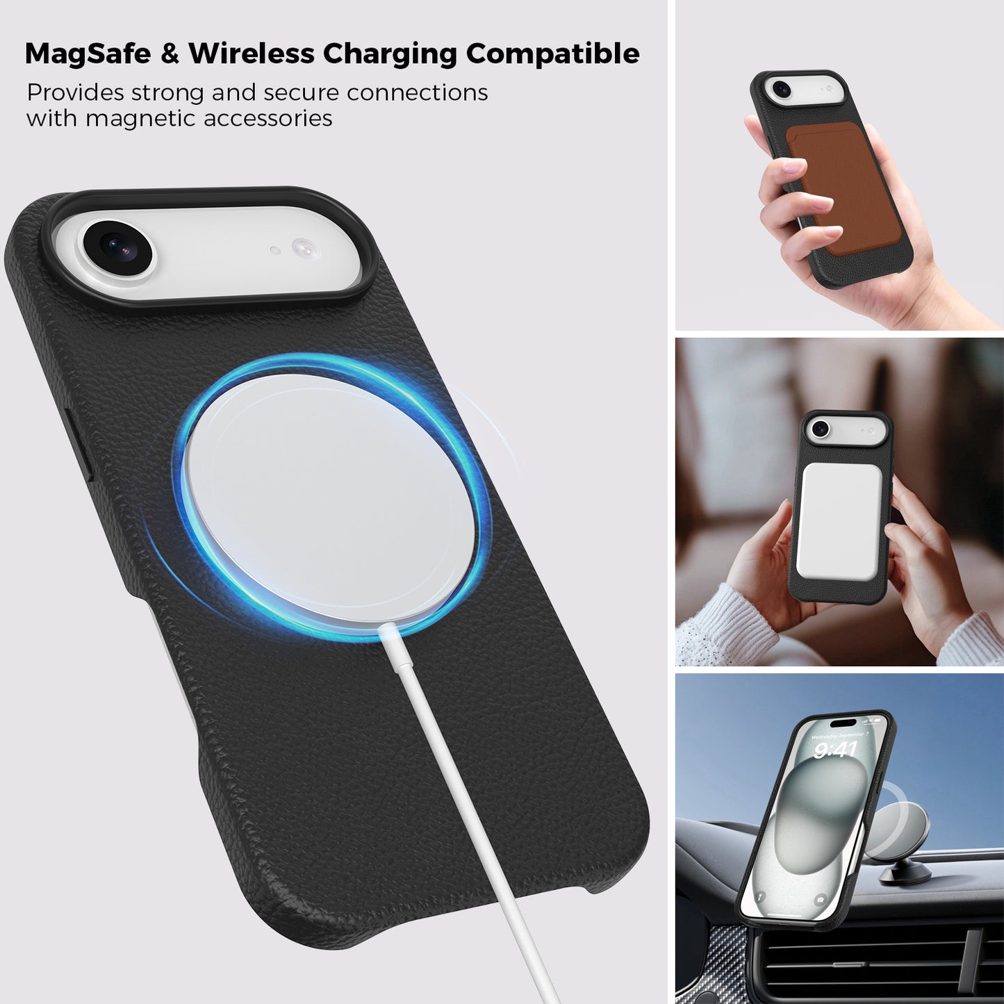 Vegan Leather Cover for iPhone 17 Air Black