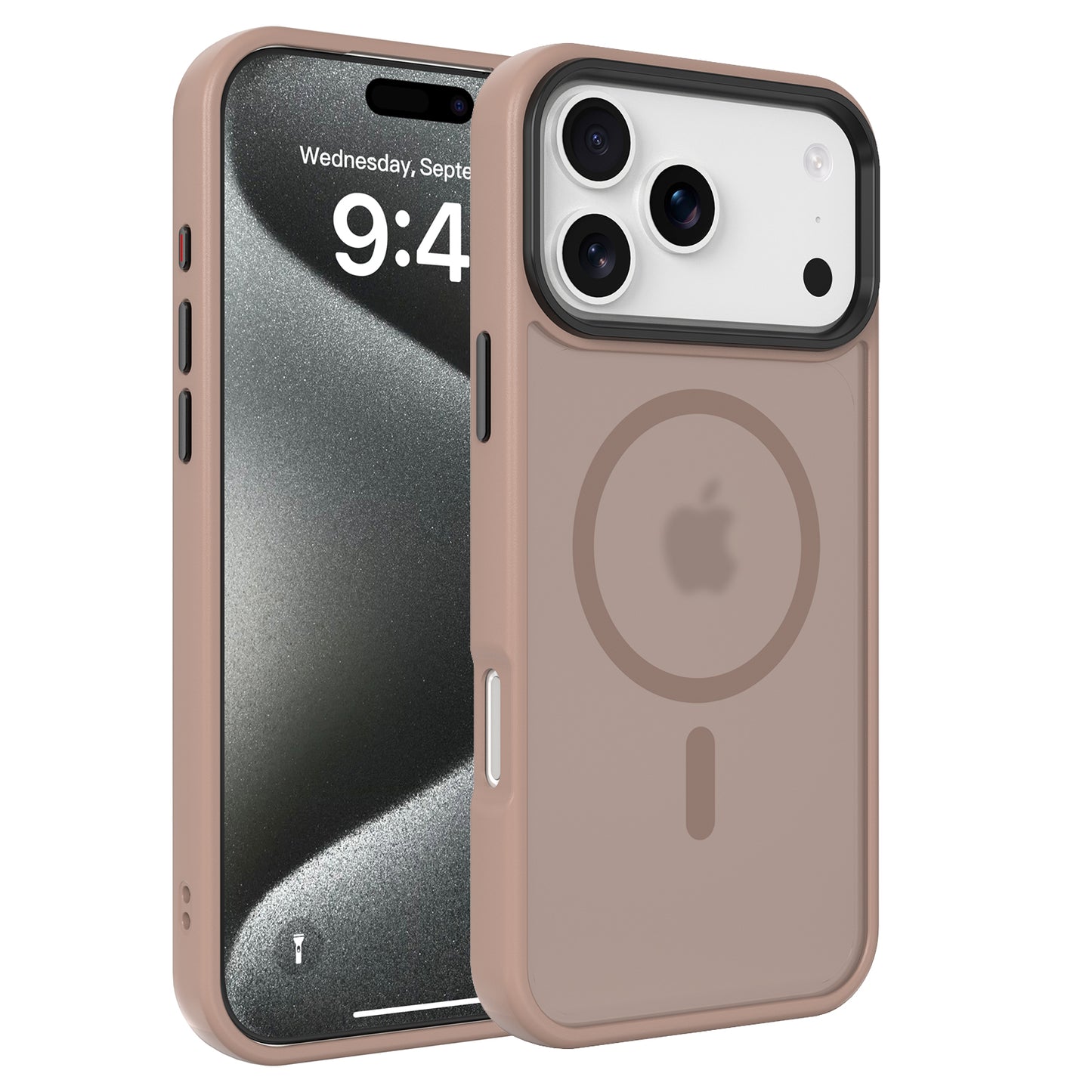High Quality Phone Cover with Grip Pattern Smoothly Touching Case for iPhone 17 Pro Max Mocha Mousse