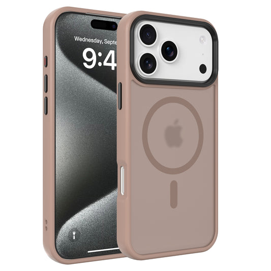 High Quality Phone Cover with Grip Pattern Smoothly Touching Case for iPhone 17 Pro Max Mocha Mousse