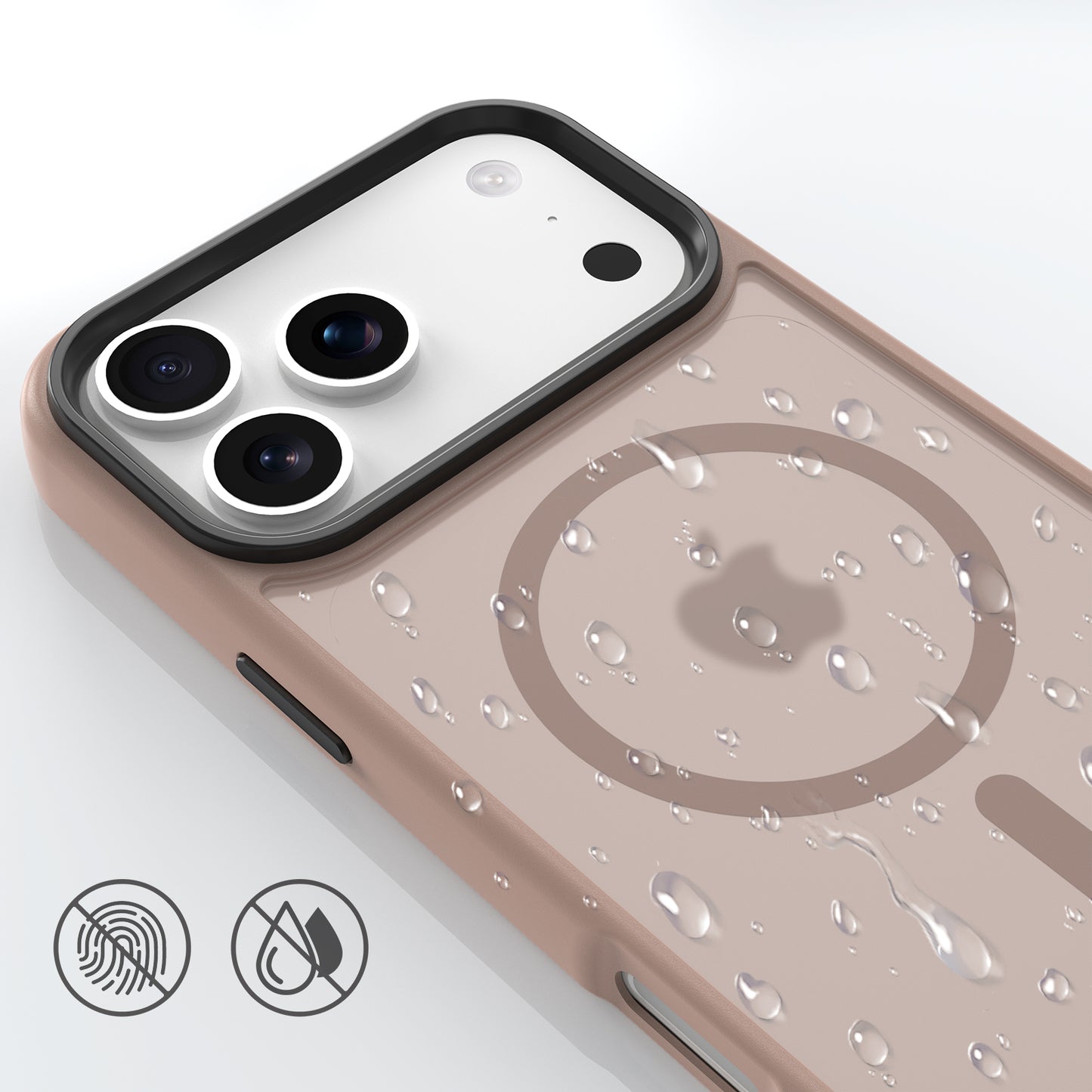 High Quality Phone Cover with Grip Pattern Smoothly Touching Case for iPhone 17 Pro Max Mocha Mousse