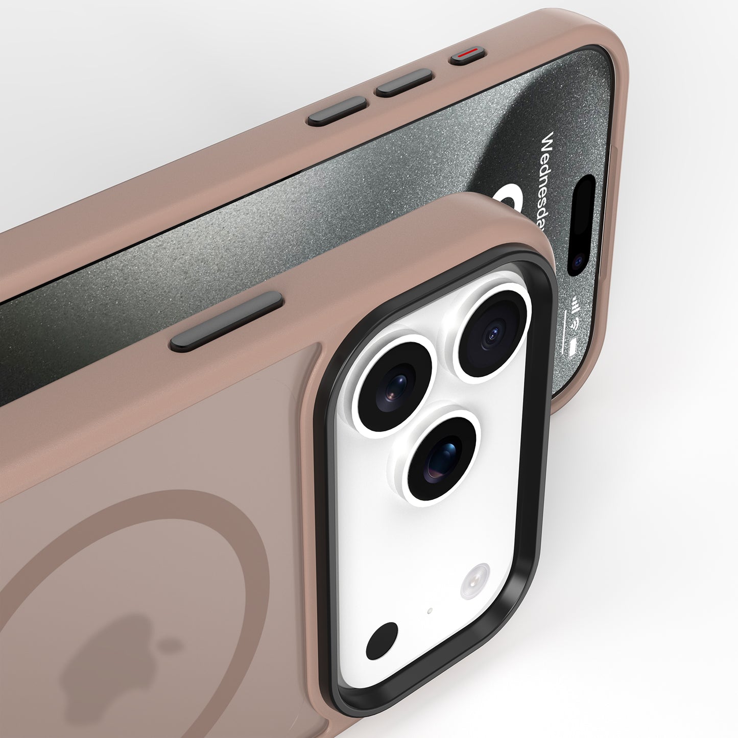 High Quality Phone Cover with Grip Pattern Smoothly Touching Case for iPhone 17 Pro Max Mocha Mousse