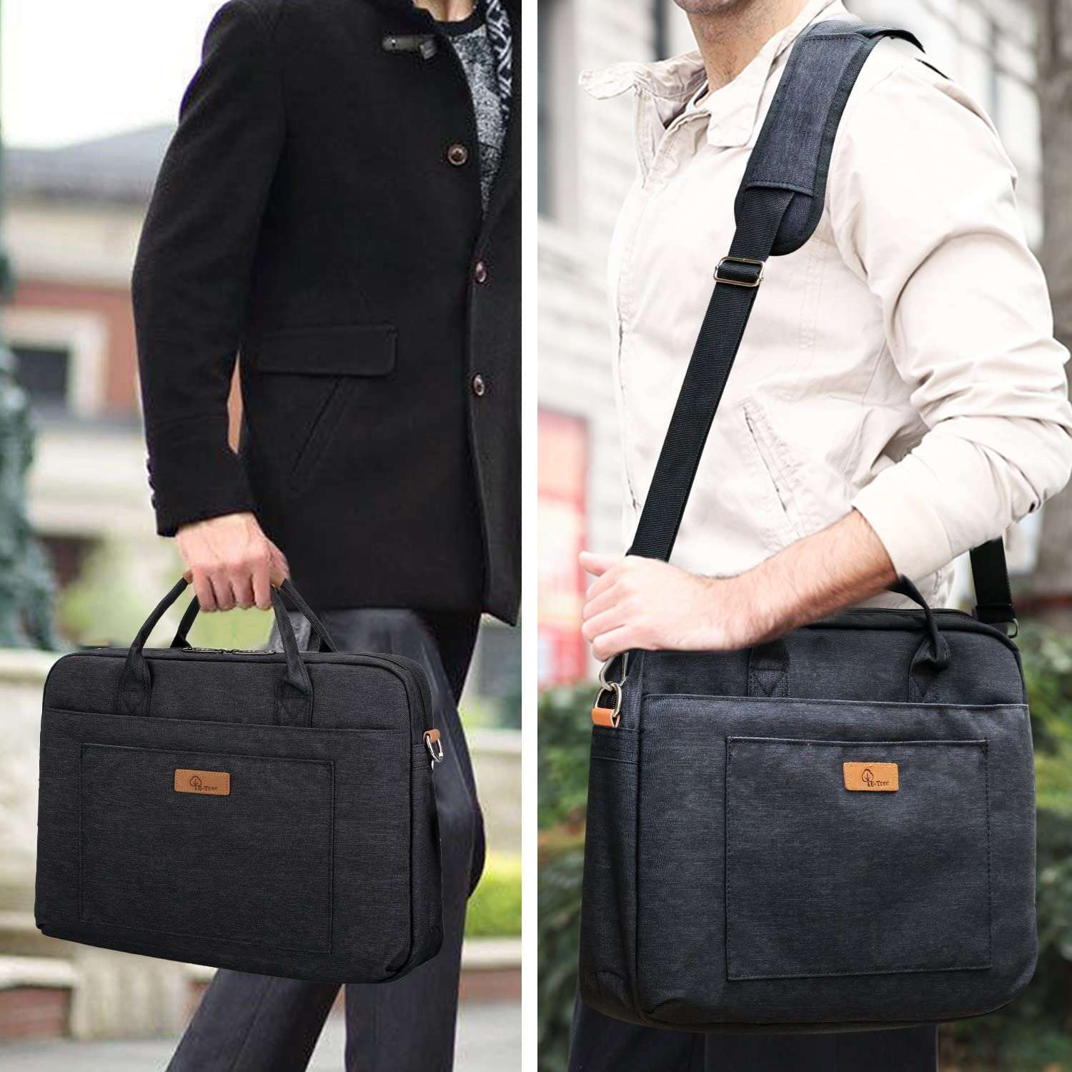 E-Tree Black 15.6 Inch Laptop Bag Stylish Versatile Travel Companion